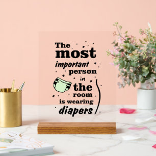Niedliches wichtiges Baby Unisex-Kinderzimmer Acrylschild
