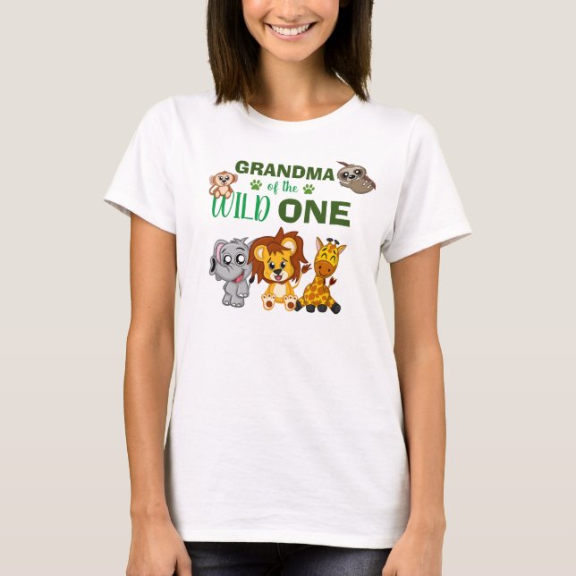 Niedliches Wild One Jungle Safari Zoo T-Shirt (Vorderseite)