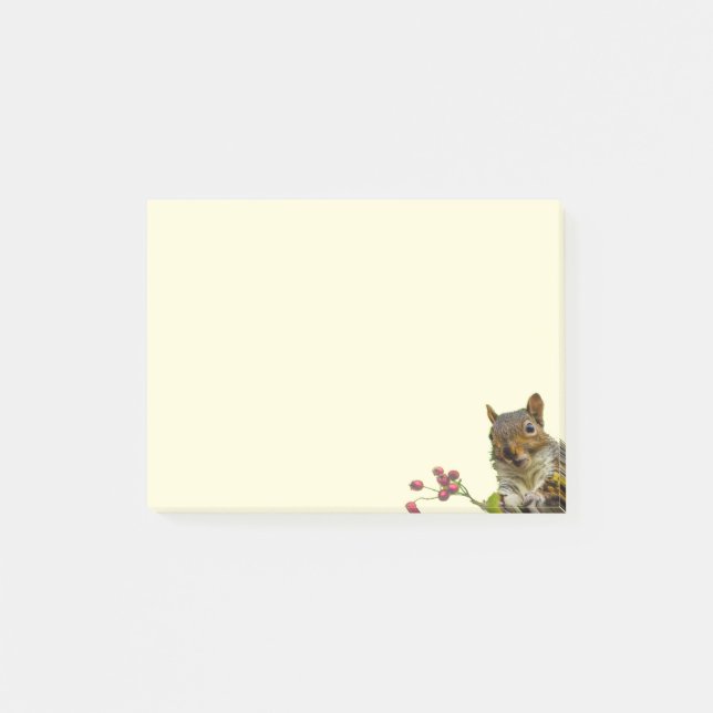 Niedliches wildes Eichhörnchen auf Elfenbein Post-it Klebezettel (Vorderseite)