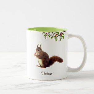 Niedliches wildes Eichhörnchen und Personalisierte Zweifarbige Tasse
