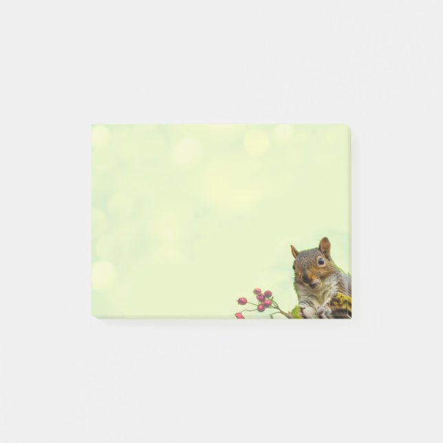 Niedliches Wildhörnchen auf Limettengrün Post-it Klebezettel (Vorderseite)