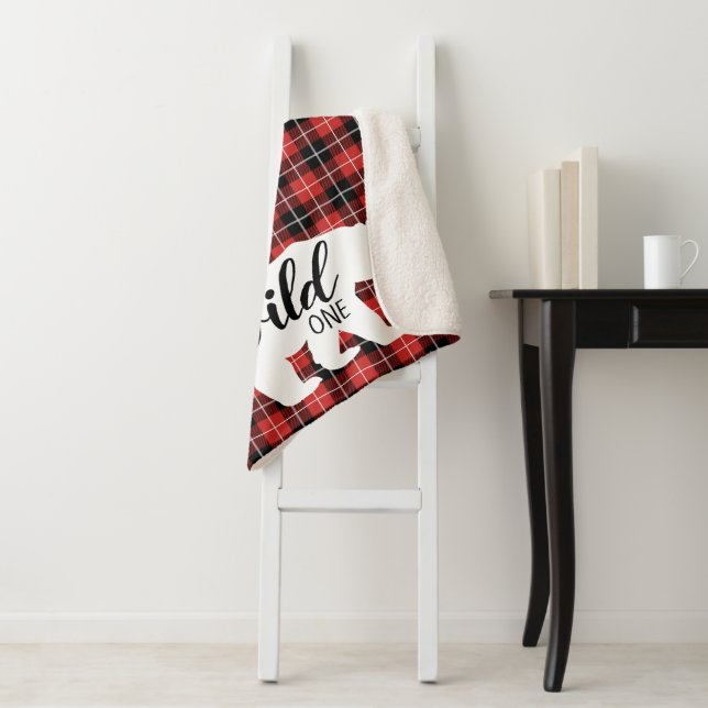 Niedliches Wildschwein-ein-Landebär-Kariertes Flan Sherpadecke (Beispiel)