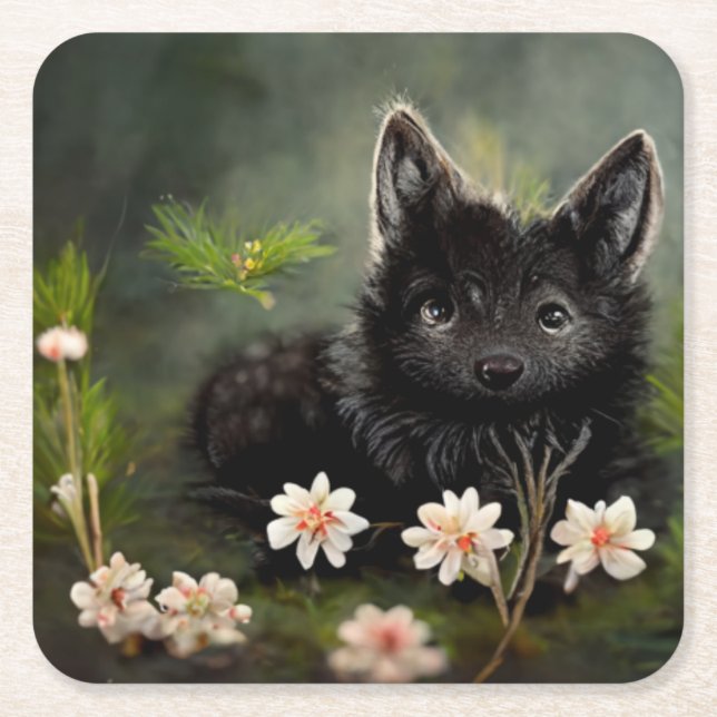 Niedliches Wildtier Rechteckiger Pappuntersetzer (Vorderseite)