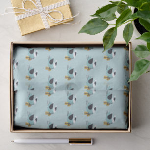 Niedliches Winter Bird Carry Parcel Muster Seidenpapier