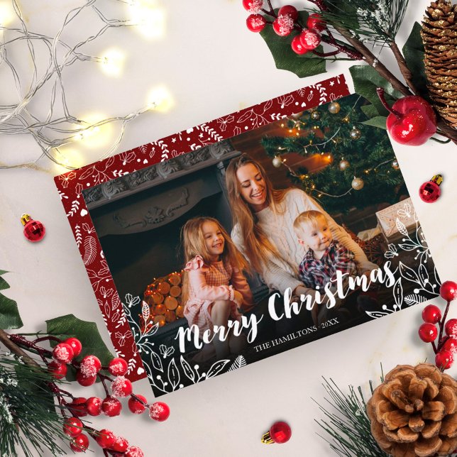 Niedliches Winter Foliage Foto Frohe Weihnachten Einladung (Von Creator hochgeladen)