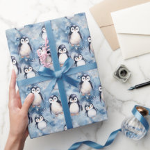 Niedliches Winter Pinguin Wrapping Paper Design