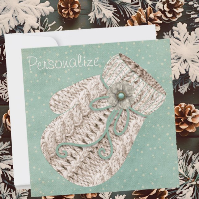 Niedliches Wintergarn in Vintagen aquamarinen Grau (Von Creator hochgeladen)