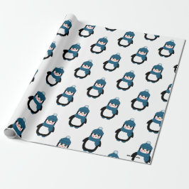 Niedliches Winterpenguin-Muster-Verpackungs-Papier Geschenkpapier