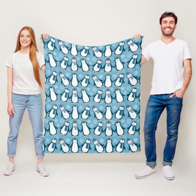 Niedliches Winterpenguindesign Fleecedecke (Beispiel)