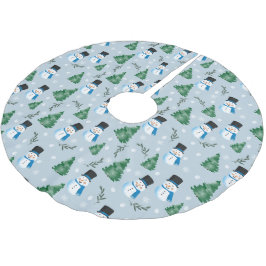 Niedliches Winterschneepatel Polyester Weihnachtsbaumdecke