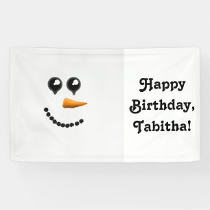 Niedliches Wintersnowman-Gesicht Banner