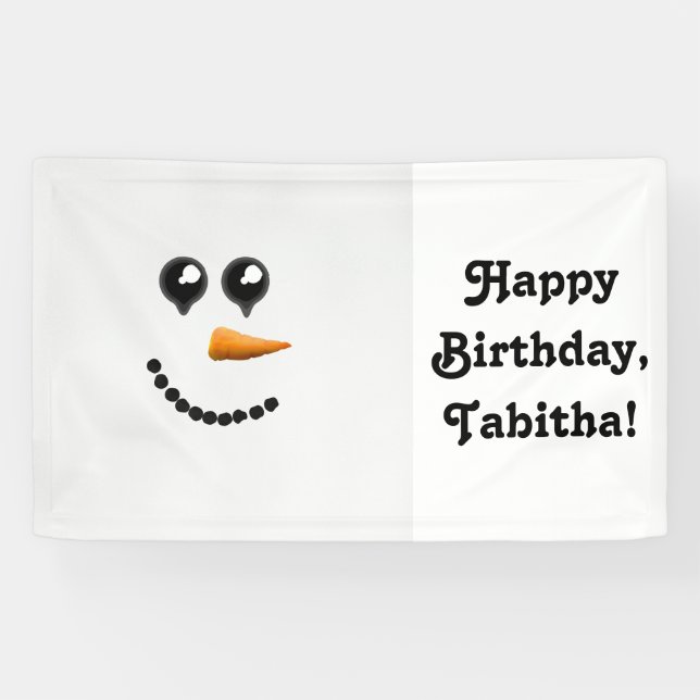 Niedliches Wintersnowman-Gesicht Banner (Horizontal)