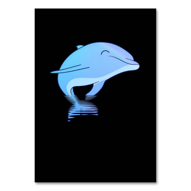 niedliches winziges Delphin Tischnummer (Vorderseite)