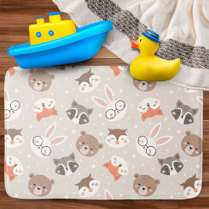Niedliches Woodland Animal Kids Pattern Bad Badematte