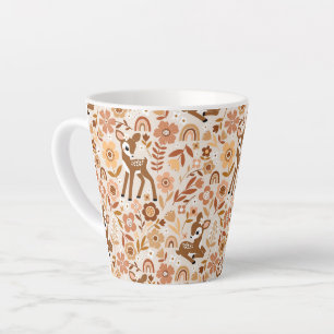 Niedliches Woodland Baby Deer Blumenmuster Milchtasse