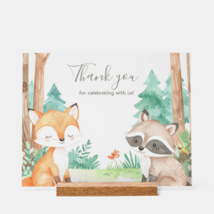 Niedliches Woodland Babydusche Thema Akryllische B Acrylschild