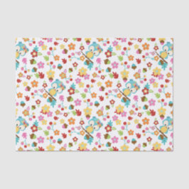 Niedliches Woodland Ewl & Blume Baby Girl Babydusc Seidenpapier