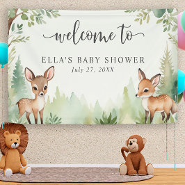 Niedliches Woodland Woodland Tiere Kinderdusche Banner