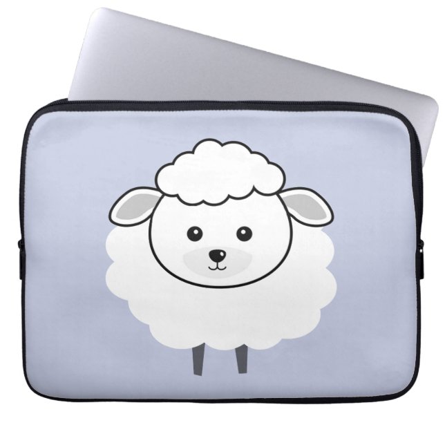 Niedliches Wooly Lamm-Gesicht Laptopschutzhülle (Vorderseite)