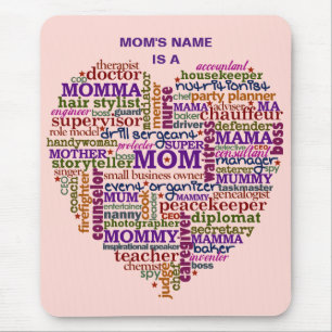 Niedliches Wort-Kunst-Herz der Mama-Mutter Mousepad