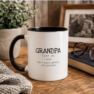 Niedliches Wörterbuch Grumpa Großvater Opa Tasse