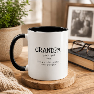 Niedliches Wörterbuch Grumpa Großvater Opa Tasse