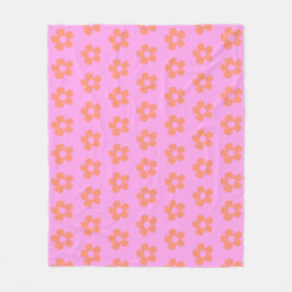 Niedliches Y2k Preppy Hot Pink Floral Muster Dorm Fleecedecke