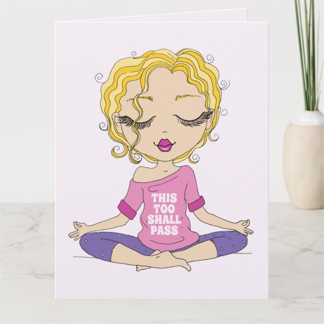 Niedliches Yoga Blond Girl Auch dieses Jahr wird G Karte (Vorderseite)