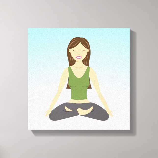 Niedliches Yoga-Mädchen in der Illustration zur Po Leinwanddruck (Vorderseite)