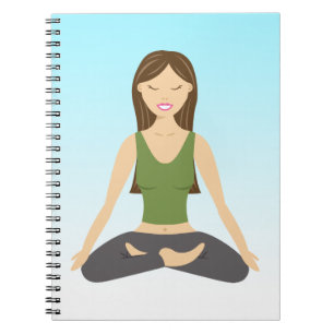 Niedliches Yoga-Mädchen in der Illustration zur Po Notizblock