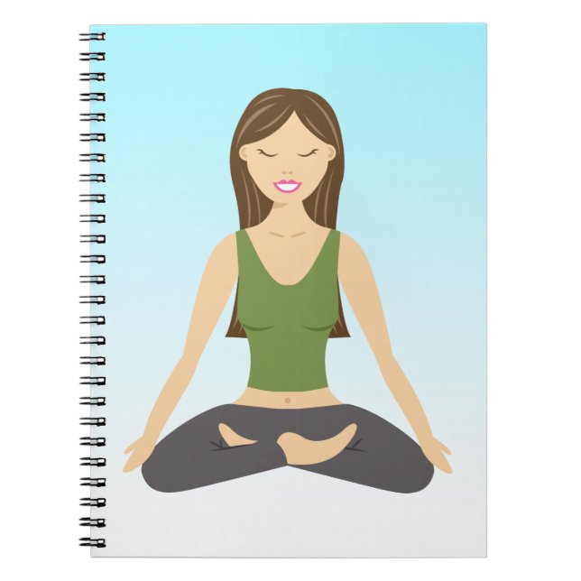 Niedliches Yoga-Mädchen in der Illustration zur Po Notizblock (Vorderseite)