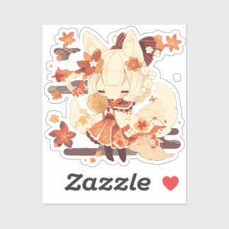 Niedliches Yokai-Inspiriert japanisches Design Aufkleber