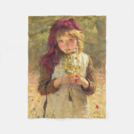 Niedliches Young Girl Holly Yellow Buttercup Blume Fleecedecke