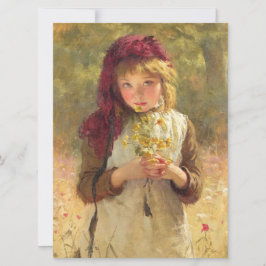 Niedliches Young Girl Holly Yellow Buttercup Blume Karte