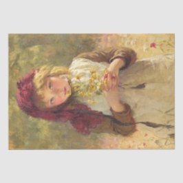 Niedliches Young Girl Holly Yellow Buttercup Blume Seidenpapier