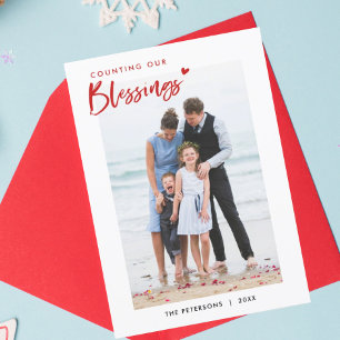 Niedliches Zählen unserer Weihnachtskarten für die