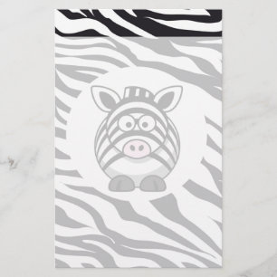Niedliches Zebra auf Zebra Print Zoo Animals Muste Briefpapier
