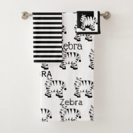 Niedliches Zebra Badhandtuch Set