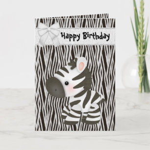 Niedliches Zebra & Cupcake (innen) Geburtstagskart Karte