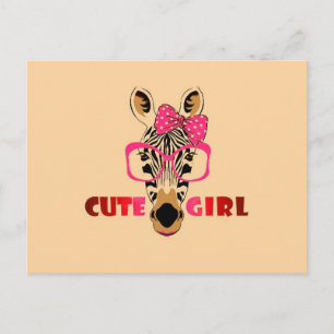 Niedliches Zebra kennt ein Niedliches Mädchen; Car Postkarte