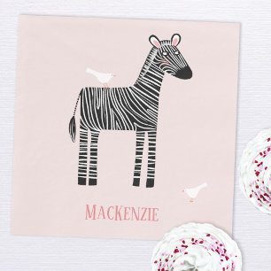Niedliches Zebra-Pink-Party Serviette
