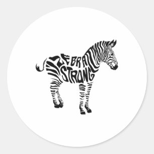 Niedliches Zebra Strong Ehlers Danlos Syndrome Bew Runder Aufkleber