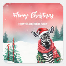 Niedliches Zebra-Tier wild Santa Weihnachten Party