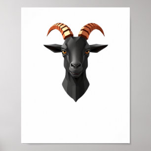 Niedliches Ziegenhear 3d - Welt-Aufkleber für Tier Poster