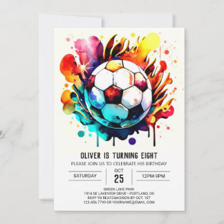 Niedliches Ziel Online-Fußball Geburtstag Einladung