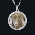 NIEDLICHES ZIEL VERSILBERTE KETTE<br><div class="desc">Ein lustiges fotografisches Design einer schönen angora Ziege.</div>
