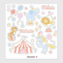 Niedliches Zirkuszelt, Tiere und Ballons