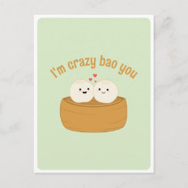 Niedliches Zitat von Kawaii Dumpling Bao Asian Foo Postkarte