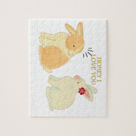 Niedliches Zitat zur Liebe von Bunny Couple - "Hon Puzzle