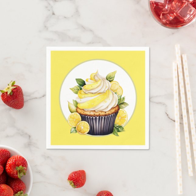 Niedliches Zitronenkuchen-Party Serviette (Beispiel)